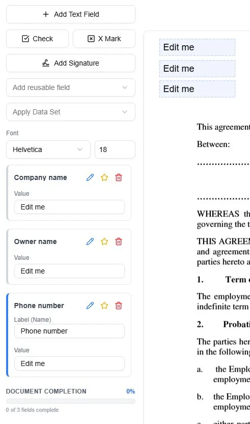 Data set use process screen