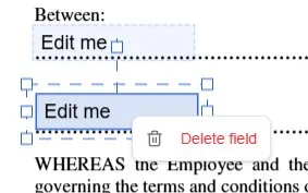 Text field context menu