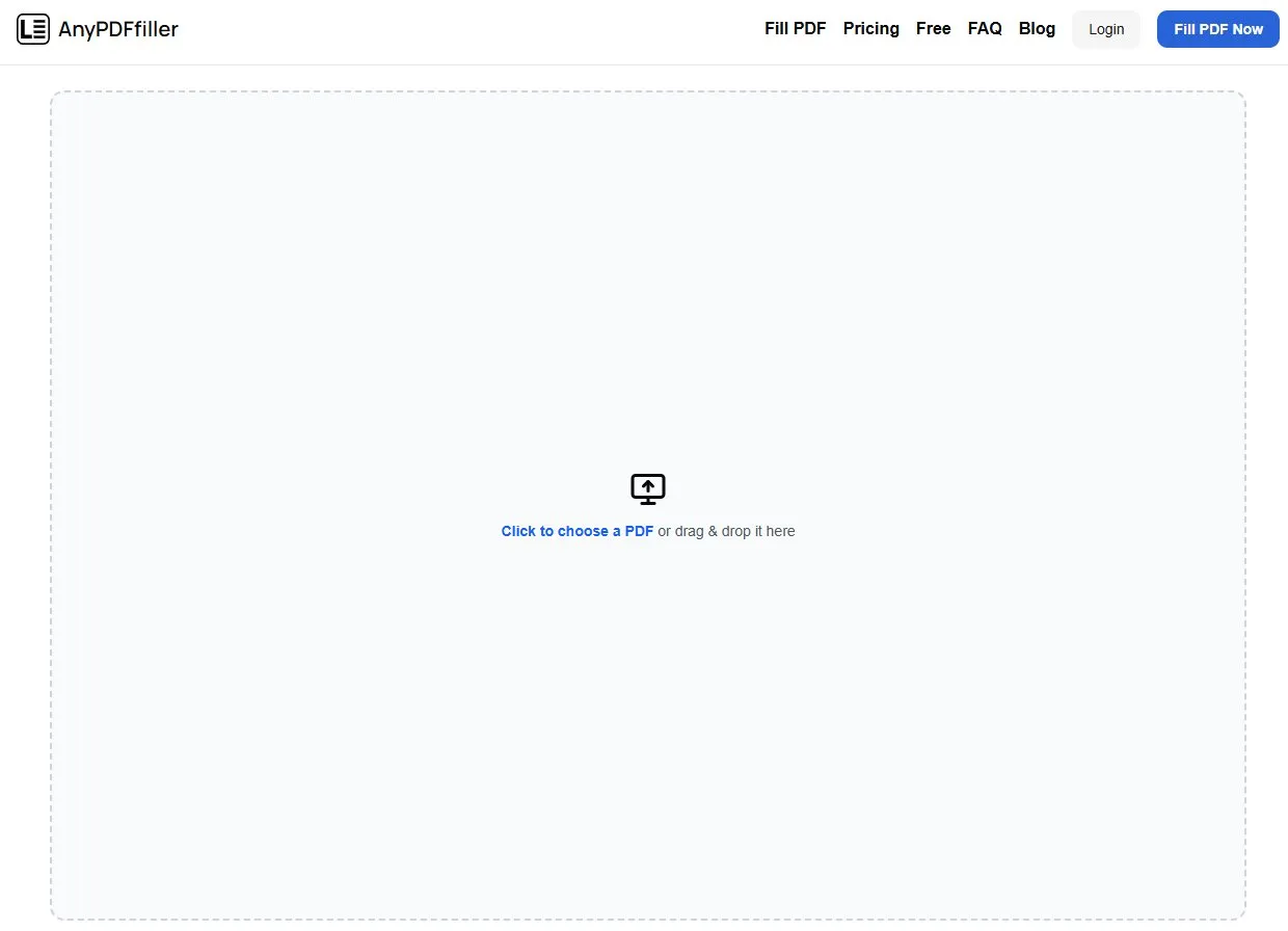 Upload PDF screen